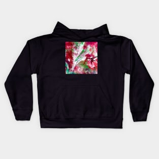 Intuitive Organic Abstract Watercolor in Red Kids Hoodie